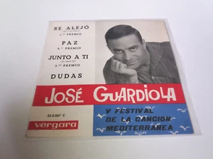 Jose Guardiola " V Festival De La Cancion Mediterranea " 7 " EP Single VG/VG Mbe - Picture 1 of 2