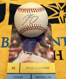 Tyler Glasnow Signed Rawlings OMLB Baseball Rays MLB Auth Hologram
