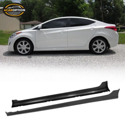 Fits 11-16 Hyundai Elantra MD UD 4DR Side Skirts Rocker Panel Extension OE Style - Image 1 of 4