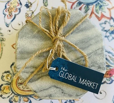 Nuevo Con Etiquetas Global Marketplace Posavasos Mármol Gris Forma Octágono - Juego De 4 Foto 1 de 4