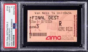 Boleto de noche de apertura Final Destination 3 2006 PSA 10 gemas como nuevo Pop 1 - Imagen 1 de 2