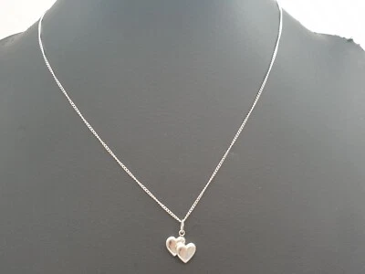 835 Argento Catena & 830 Ciondolo a Cuore / Liebe / Vero Argento/47,0cm/2,6g - Immagine 1 di 3