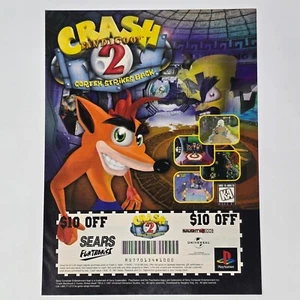 Crash Bandicoot 2 Cortex Strike Back PlayStation 1 PS1 Print Ad/Poster Promo Art - Picture 1 of 2