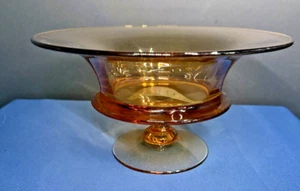 Fostoria Royal Amber Manganese Pedestal Glass Trifle Bowl - Large - Picture 1 of 11