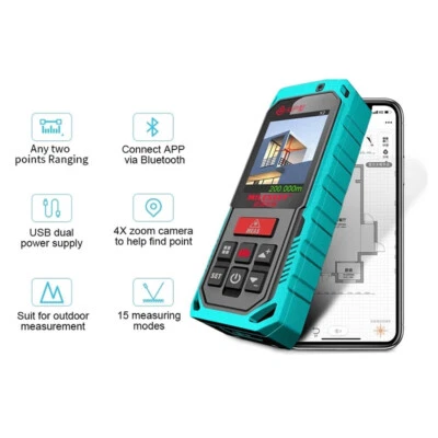 Digital Measuring Laser Rangefinder Tape Distance Meter Range Finder With Camera - Image 1 of 4