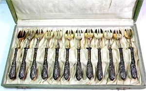 Antiquariato-Servizio Forchette da frutta (12 esemplari) Argento - Imagen 1 de 8