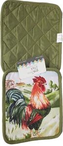 2er Set mit gleichen bedruckten Jumbo Topfhaltern (7""x8"") ROTER KOPFHAHN, AM - Bild 1 von 6