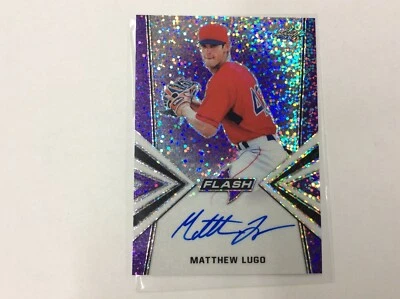 2019 Leaf Flash Draft MATTHEW LUGO Purple Prismatic Auto RC #17/25 Red Sox - Image 1 of 3