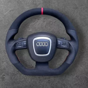 AUDI A4 S4 RS4 A5 COUPE A6 C6 A8 DSG PADDLE VOLANTE PERSONALIZZATO FONDO PIATTO - Foto 1 di 6