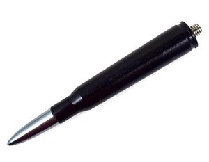 BLACK WITH CHROME TIP 50 CALIBER BULLET STUBBY SHORT ANTENNA FOR 94-20 Dodge RAM - Picture 1 of 2