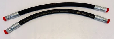 5/8" x 24 3/4" 2-Wire 3100 PSI Hydraulic Hose Assembly Female JIC Swivels 2-Pack - Image 1 of 4