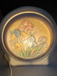 Schöne Vintage Iris Silhouette umgekehrt bemalt Nachtlicht-Farben leuchten durch - Bild 1 von 10