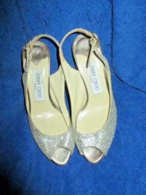 Sandalias Jimmy Choo Silver litter Nova Peep Toe con tira trasera talla 36 EUR 5,5 EE. UU. Foto 1 de 4