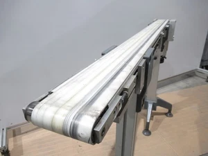 Flat Belt Conveyor 55.5L" x 3.5 W" X 38H inch w/adjustable legs + leeson motor - Picture 1 of 8