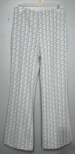 Damen Vintage 70er Jahre Polyester Strick weites Bein Disco Hose Hippie Pull On blau - Bild 1 von 12