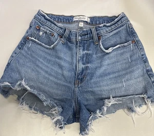 Abercrombie & Fitch Curve Love 28/6 The 90s Relaxed Cutoff Shorts High Rise - Picture 1 of 6