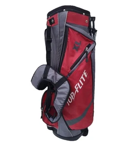 Top Flite XL Red Gray Black 5-Way Golf Stand Carrying Bag Lightweight Pocket Zip - Picture 1 of 8