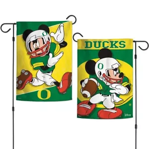 OREGON DUCKS MICKEY MOUSE DISNEY 12"X18" GARDEN FLAG NEW WINCRAFT 🦆 - Picture 1 of 1