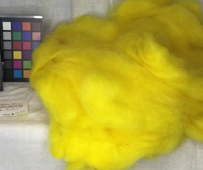 romney wool roving Yellow spinning felting weaving fiber arts knit crochet - Image 1 of 4
