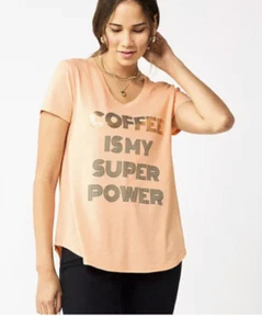 COFFEE IS MY SUPERPOWER grafisches T-Shirt von Celebrate Together Damengröße Small - Bild 1 von 8