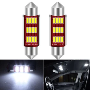 2x Luces de maletero domo mapa interior blanco 41 mm 42 mm 578 211-2 212-2 bombillas festón - Imagen 1 de 11