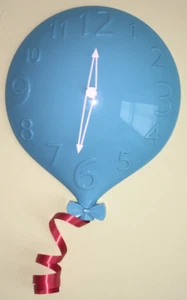 Brand new Dalea Balloon Wall Clock 12" H x 9.5" W  Blue quartz RARE - Picture 1 of 4