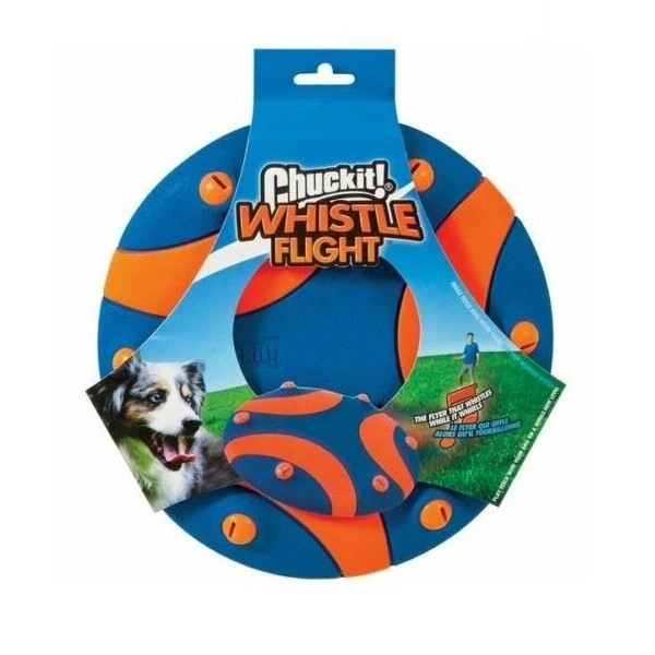Chuckit Whistle Flight Flyer Dog Puppy Frisbee Run Play Fun Lightweight Flexible - Image 1 of 1