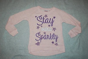 Girls Lt Weight Sweater PALE PINK & GOLD Hi-Low STAY EXTRA SPARKLY Purple XS 4-5 - Picture 1 of 1