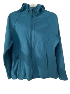 Kirkland Signature Full Zip Hooded Jacket Large Teal Active Outdoor Gorpcore - Picture 1 of 10