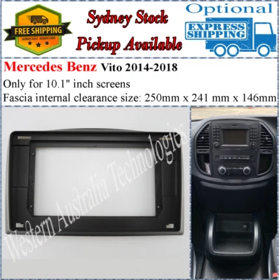 For 10 Ten Inch Screen Fascia Fits Mercedes Benz Vito 2014-2018 - image 1 of 4