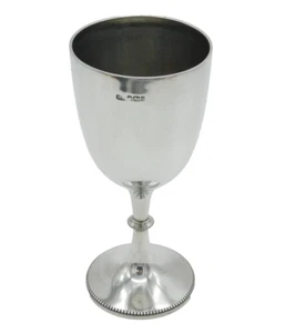 Edwardian Sterling Silver Wine Goblet Chalice Cup Antique 1902 Sheffield - Picture 1 of 6