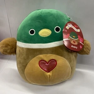 Peluche Squishmallows Avery The Mallard Duck 8" con corazón San Valentín - Imagen 1 de 4