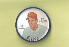 1962 SALADA JUNKET COIN #112 ART MAHAFFEY PHILLIES AVERAGE GRADE NICE