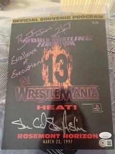 WWF 1997 WrestleMania 13 Program WWE Signed Bret Hart Stone Cold Steve Austin - Picture 1 of 3