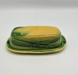 Vintage Vallona Starr California Pottery Corn On The Cob Butter Dish 7" - Picture 1 of 12
