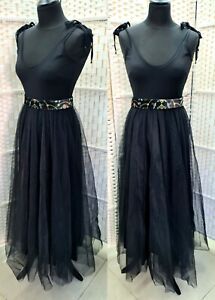 Michal Negrin Full-Length Elegant Expanding Black Dress Size  - 38 -  NWT