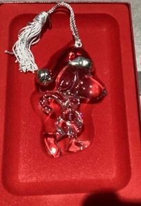 Lenox Kristall SNOOPY rote Weihnachtsmütze mit Zuckerstange Ornament Erdnüsse - Bild 1 von 3