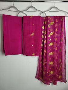 Embroidered Unstitched Material for Pink Salwar Kameez Suit Fabric