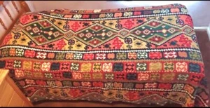 Vtg Bedspread Coverlet Twin size. Aztec. Southwest. Boho. Bold. Thin. For Decor. - Picture 1 of 6