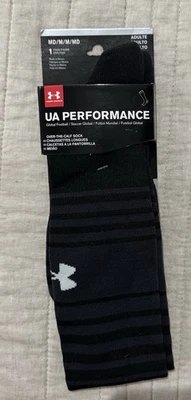 Under Armour Soccer Performance Socks Over The Calf Cushioned Med Black 1 pair - Image 1 of 2