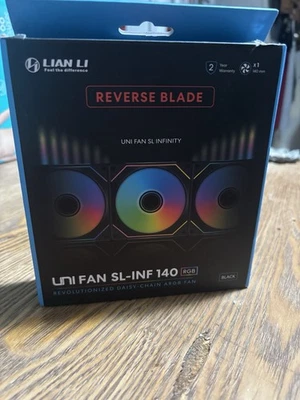 Lian Li Uni Fan SL-INF 140 RGB Infinity Mirror ARGB 140mm Black [2 PACK] REVERSE - Image 1 of 4
