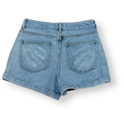 Pantalones Cortos Pacsun Mom Talla 25 Denim Lavado Ligero 100% Algodón Estampado a Mano Bolsillos Puños Foto 1 de 4