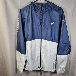 Milwaukee Brewers Columbia Jacket Flash Forward Windbreaker Mens Large Flaws - Picture 1 of 11