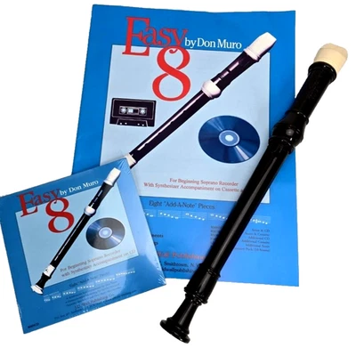 Dolmetsch Descant Soprano Recorder Easy 8 Don Muro Beginner Book CD Set Vintage - Image 1 of 4