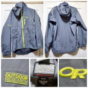 Outdoor Research Jacket Mens Medium Gray Foray Hooded Waterproof Outdoors YKK - Picture 1 of 23