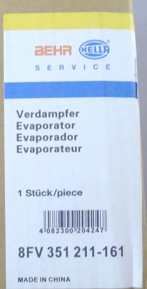 (1) BEHR HELLA SERVICE 8FV 351 211-161 AC Núcleo Evaporador, 1997-2005 AUDI A6 Foto 1 de 4