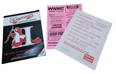 Hickory Crawdads Inaugural Season 1993 First Edition Souvenir Program White Sox - Image 1 of 4