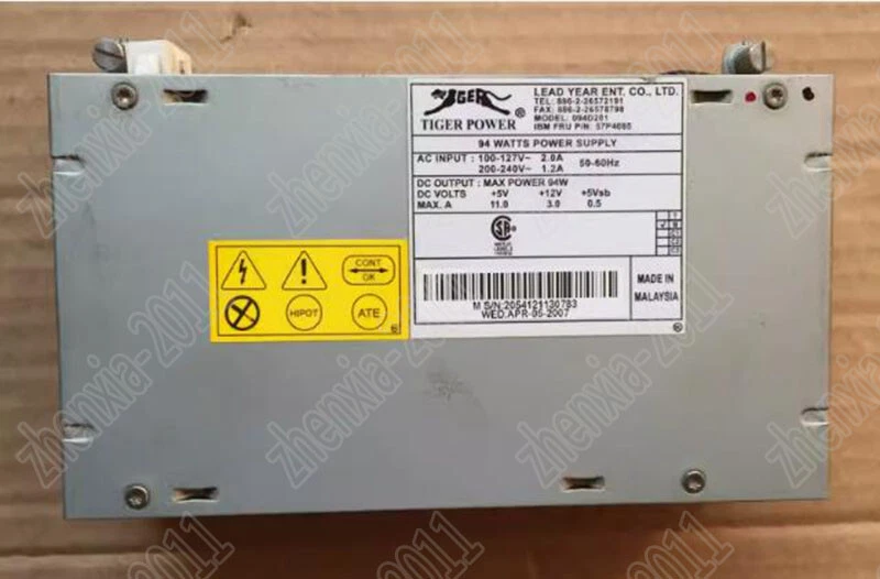 1Шт б/у TIGER POWER 094D201 PN:57P4085 источник питания от DHL/Fedex доставка - Изображение 1 из 2
