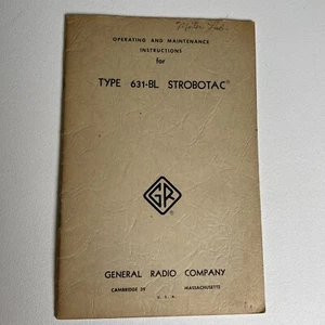 General Radio Type 631-BL Strobotac Operating Instructions Form 394-V  1957 - Picture 1 of 9