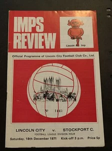 1971 Lincoln City V Stockport County Football/soccer Programme - Picture 1 of 4